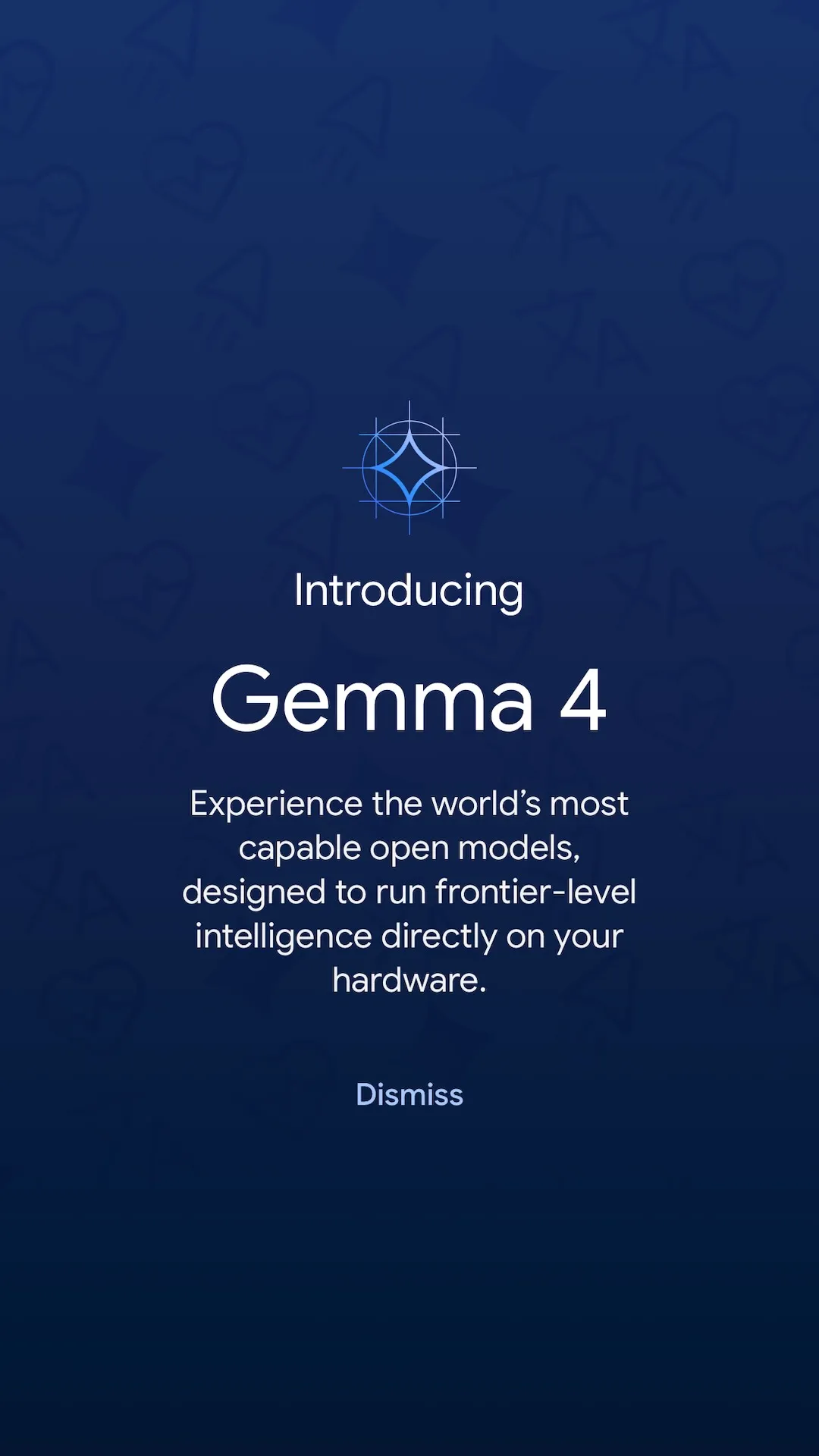 Google AI Edge Gallery — startup screen